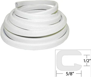 TACO FLEXIBLE VINYL TRIM 1/2" OPENING X 5/8" WHITE 25' TACO FLEXIBLE VINYL TRIM 1/2" OPENING X 5/8" WHITE 25'