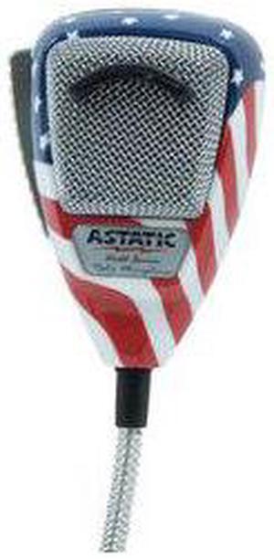 ASTATIC TM 302-10309 636L NOISE CANCELING 4-PIN CB MICROPHONE  STARS N     STRIPES