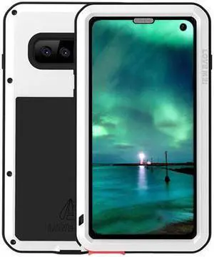 Love Mei Aluminum Metal Armor For Samsung Galaxy S10 Shockproof Dirtproof Full Body Heavy Duty Case For Samsung Galaxy S10 Cover (Silver)