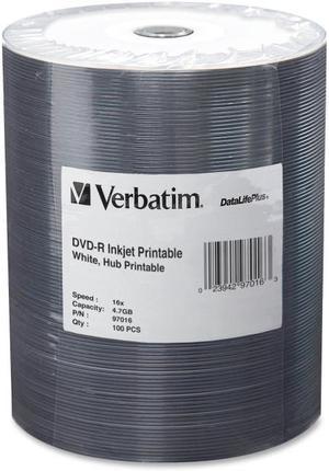 VERBATIM CORPORATION 97016 100PK DVD-R 16X 4.7GB WHITE