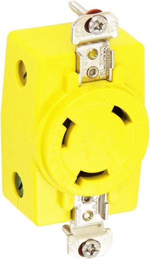 HUBBELL HBL328DCR 30A 28V DC LOCKING RECEPTACLE YELLOW