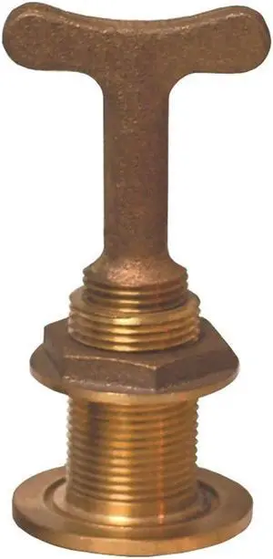 GROCO GARBOARD DRAIN WITH INSIDE T-HANDLE PLUG