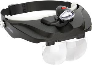 CARSON CP-60 Carson LED Lighted Head Visor Magnifier 1.5x2x2.5x3x