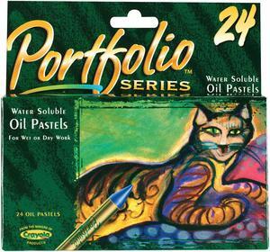 CRAYOLA 523624 PORTFOLIO OIL PASTELS 24 COLOR SET WATER SOLUBLE