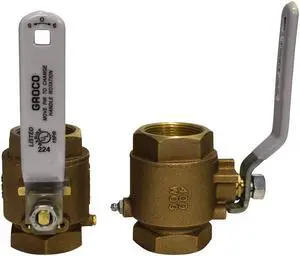 GROCO 1-1/4" NPT Bronze In-Line Ball Valve