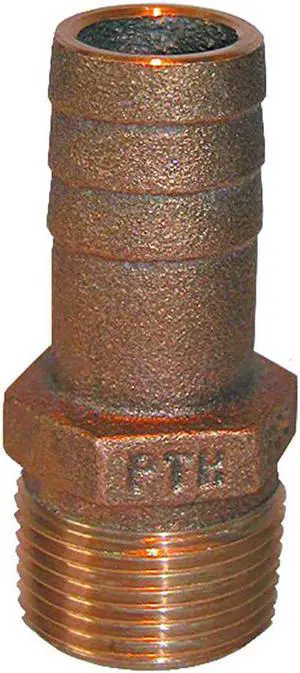 GROCO 1/2 NPT X 1/2 OR 5/8 ID HOSE BARB STRAIGHT FITTING