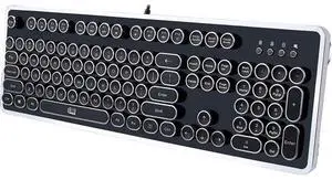 ADESSO AKB-636UB ADESSO FANCY TYPEWRITER MECHANICAL USB KEYBOARD, RETRO ELEGANT DESIGN WITH ADJUS