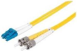 Intellinet Fiber Optic Patch Cable, Duplex, Single-Mode, LC/ST, 9/125 Âµm, OS2, 2.0 m (7.0 ft.), Yellow