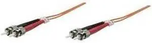 Intellinet Fiber Optic Patch Cable, Duplex, Multimode, ST/ST, 62.5/125 Âµm, OM1, 2.0 m (7.0 ft.), Orange
