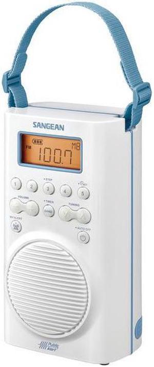 Sangean H205 H205 Portable 3-Band AM/FM/Weather-Alert Waterproof Shower Clock Radio