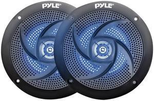 Pyle PLMRS43BL 4 in. Waterproof Rated Marine Speakers with LED Lights, Black - 100 Watt