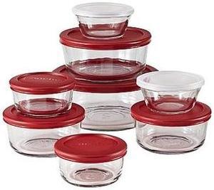 ANCHOR HOCKING 10670AHG17TK Food Storage Set 16pc Red