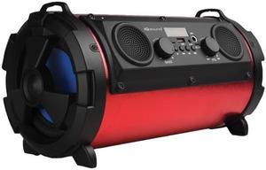 Supersonic IQ-1525BT-RD Wireless Bluetooth Speaker with USB/Micro SD & AUX Inputs (Red)