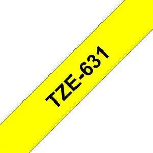 BROTHER INTERNATIONAL CORPORAT TZE-6312PK TZE6312PK LABEL TAPE - BLACK ON YELLOW  12 MM 2 / PACK