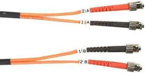 Black Box FO625-001M-STST Connect OM1 62.5-Micron Multimode Fiber Optic Patch Cable - OFNR PVC, ST-ST, Orange, 1-m (3.2-ft.)