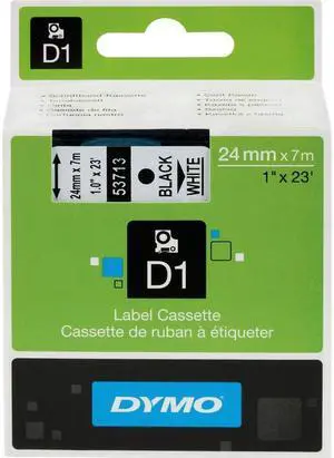 DYMO D1 Standard Labels 1" Black on White