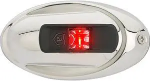 Attwood LightArmor Vertical Surface Mount Navigation Light - Oval - Port (red) - Stainless Steel - 2NM