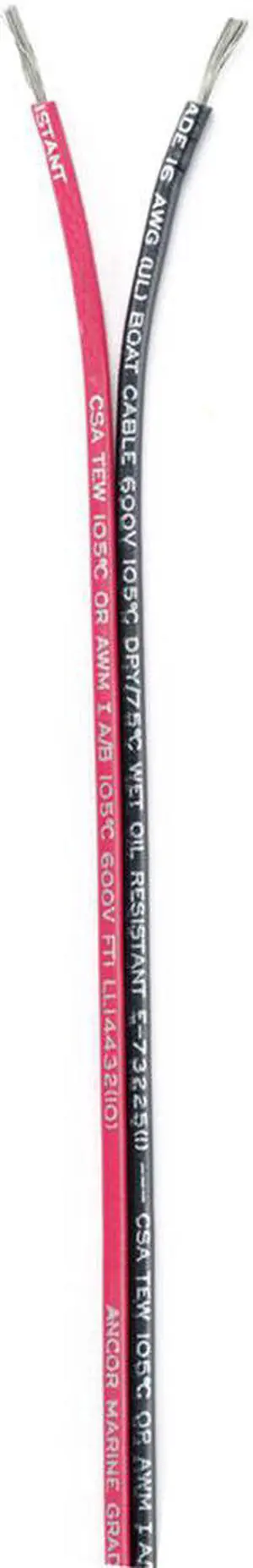 Ancor Ribbon Bonded Cable - 16/2 AWG - Red/Black - Flat - 100'