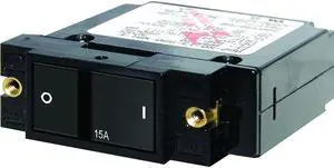 Blue Sea Single Pole Small Case 2" Flat Rocker Circuit Breaker (15 Amp)