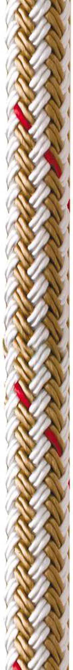 New England Ropes 3/4" x 25' Nylon Double Braid Dock Line - White/Gold w/Tracer