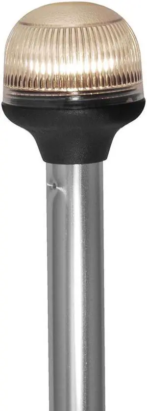 Attwood All-Around Fold-Down Incandescent Anti-Glare Lens Light - 20" Aluminum Pole - 12V - Horizontal Composite Base