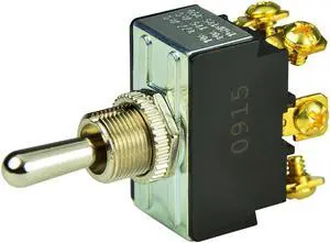 BEP DPDT CHROME PLATED TOGGLE SWITCH (ON)/OFF/(ON)