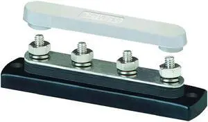 Blue Sea 2315 MiniBus 100 Ampere Common BusBar 4 x 10-32 Stud Terminal with Cover