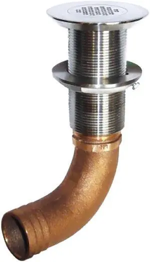 GROCO DECK SCUPPER 90 DEGREE 1 1/2 HOSE CONNECTION