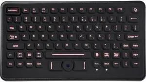 TG3 ELECTRONICS INC KBA-BLH-5RU KEYBOARD; RUGGED 86 KEY KEYBOARD W/ NEMA 4 POINTING DEVICE AND RED BACKLIGHTING.