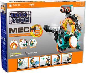 elenco teach tech "mech-5", programmable mechanical robot coding kit, stem building toy for kids 10+