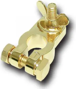 Battery Terminal Audiopipe Negative; Gold Plated