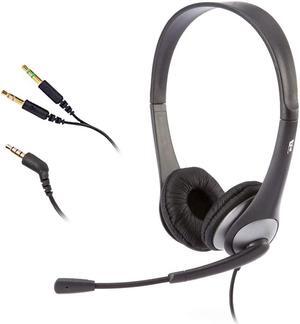 Cyber Acoustics Stereo Headset (AC-204), 3.5mm Stereo & Y-Adapter, Home, K12 School Classroom and Education