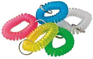Baumgartens Wrist Coil Key Chain, Translucent Assorted KC7000
