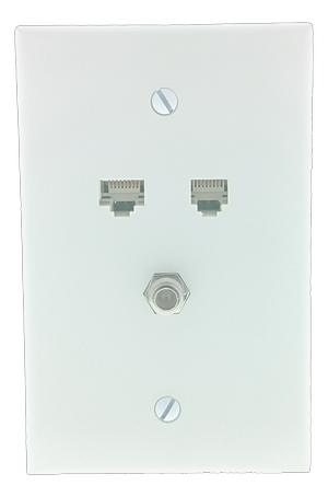 Leviton Midway White 3 Port Cat 5e Coax F Type Phone Nylon Wallplate 5EA10-M3W Leviton Midway White 3 Port Cat 5e Coax F Type Phone Nylon Wallplate 5EA10-M3W