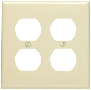 Leviton 80716-I Ivory Nylon Two Gang Duplex Receptacle Wall Plate Leviton 80716-I Ivory Nylon Two Gang Duplex Receptacle Wall Plate
