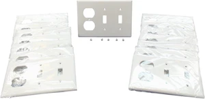 Cooper Wiring Devices 3-Gang Combination Duplex Outlet Toggle Switch Wall Plate, Standard Size, Thermoset Plastic, 2158W, White (Pack of 15) Cooper Wiring Devices 3-Gang Combination Duplex Outlet Toggle Switch Wall Plate, Standard Size, Thermoset Plastic, 2158W, White (Pack of 15)