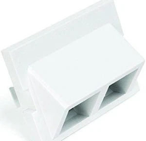 Leviton White MOS Wallplate 2-Port Quickport 45 Adapter Module 41294-2QW Leviton White MOS Wallplate 2-Port Quickport 45 Adapter Module 41294-2QW