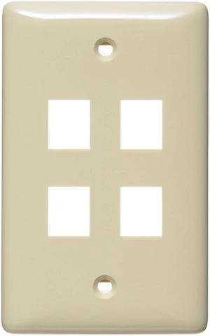 Hubbell Wiring Ivory 4-Port NSP14I 1-Gang Multimedia Faceplate Cover Hubbell Wiring Ivory 4-Port NSP14I 1-Gang Multimedia Faceplate Cover