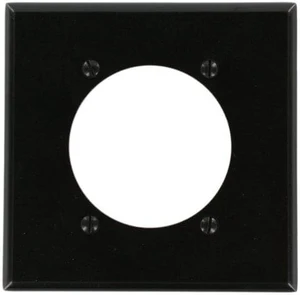 Leviton 2-Gang Power Outlet Wallplate, 2.465-Inch Diameter, Standard Size Cover, Thermoset Plastic, 80530-E, Black Leviton 2-Gang Power Outlet Wallplate, 2.465-Inch Diameter, Standard Size Cover, Thermoset Plastic, 80530-E, Black