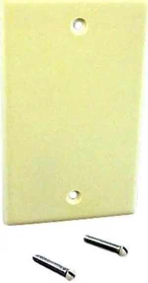 Leviton 82014 1-Gang No Device Blank Wallplate, Standard Size, Thermoset, Box Mount, Almond