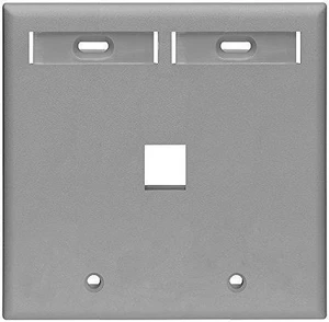 Leviton 2-Gang 1-Port QuickPort Wallplate with ID Windows, 42080-1GP, Gray Leviton 2-Gang 1-Port QuickPort Wallplate with ID Windows, 42080-1GP, Gray