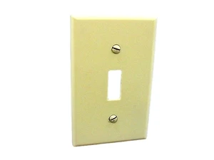 Leviton 1-Gang Toggle Light Switch Wall Plate, Thermoset Plastic, Standard Size, 82001, Almond Leviton 1-Gang Toggle Light Switch Wall Plate, Thermoset Plastic, Standard Size, 82001, Almond