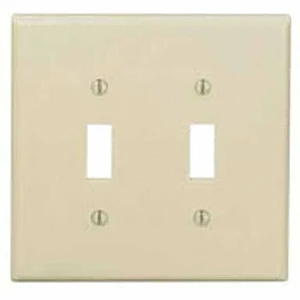 Leviton PJ2-I 2-Gang Toggle Switch Wall Plate, Midway Size Cover, Unbreakable Thermoplastic, Ivory Leviton PJ2-I 2-Gang Toggle Switch Wall Plate, Midway Size Cover, Unbreakable Thermoplastic, Ivory