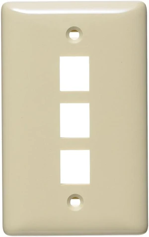 Hubbell NSP13I NetSelect 1-Gang 3-Port Multimedia Keystone Data Wall Plate, Ivory Hubbell NSP13I NetSelect 1-Gang 3-Port Multimedia Keystone Data Wall Plate, Ivory