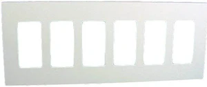 Leviton SJ266-SW White Screwless Snap-On Polycarbonate Six Gang Decora Wall Plate Leviton SJ266-SW White Screwless Snap-On Polycarbonate Six Gang Decora Wall Plate