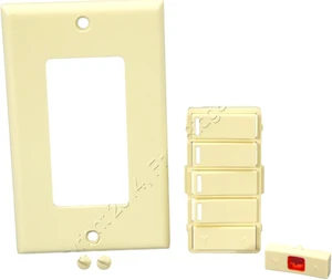Leviton Almond Vizia RF+ 4-Button 4-Zone Controller Color Change Kit VPKIT-Z4A Leviton Almond Vizia RF+ 4-Button 4-Zone Controller Color Change Kit VPKIT-Z4A