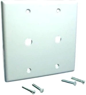 Leviton 2-Gang Telephone/Cable Wall Plate, .406-Inch Diameter Opening, Box Mount, Thermoset Plastic, Standard Size, 88062, White Leviton 2-Gang Telephone/Cable Wall Plate, .406-Inch Diameter Opening, Box Mount, Thermoset Plastic, Standard Size, 88062, White