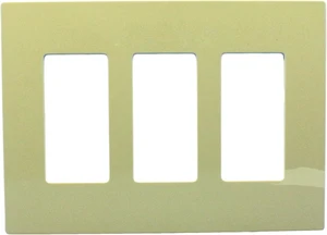 Leviton Ivory 3-Gang Midway Size Decora Screwless Wallplate Cover GFCI GFI SJ263-SI Leviton Ivory 3-Gang Midway Size Decora Screwless Wallplate Cover GFCI GFI SJ263-SI