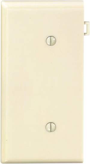 Leviton 1-Gang No Device Blank Sectional Wallplate, Unbreakable Thermoplastic, Strap Mount, End Panel, PSE14-V, Ivory Leviton 1-Gang No Device Blank Sectional Wallplate, Unbreakable Thermoplastic, Strap Mount, End Panel, PSE14-V, Ivory
