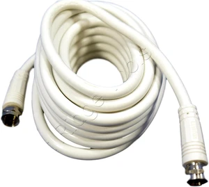 Leviton C5851-12W 12-Foot Coaxial Video Cable, Silver Plug Ends, F-Type RG59, White Leviton C5851-12W 12-Foot Coaxial Video Cable, Silver Plug Ends, F-Type RG59, White